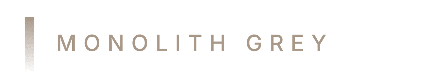 Monolith Grey lockup, Gold variant